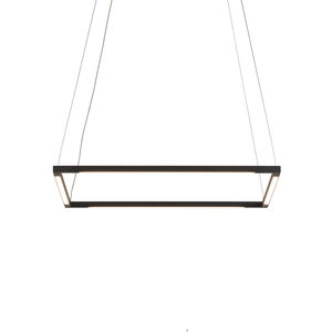Z-Bar LED 18 inch Matte Black Pendant Ceiling Light, Square